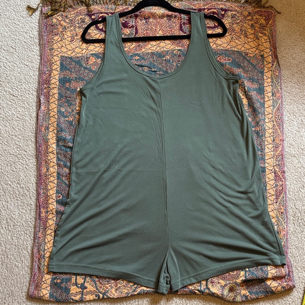 Marine Layer Olive Green Sleeveless Romper - Picture 4 of 8